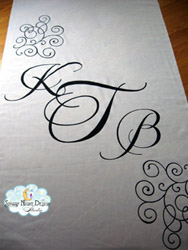 traditional aisle runner initials 12